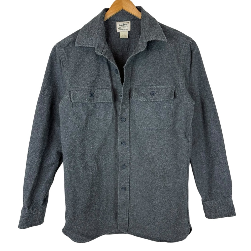 L.L. Bean Slightly Fitted Heavy Cotton Flannel Long Sleeve Shirt